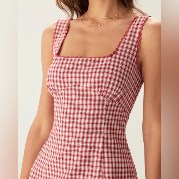 BRAND NEW WITH TAGS! RIHOAS Crimson and Ivory Dress - Picture 2 of 8